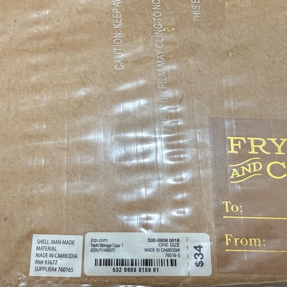 Frye and Co. vegan leather tech storage case 1 in vintage charcoal and cognac - Picture 6 of 7